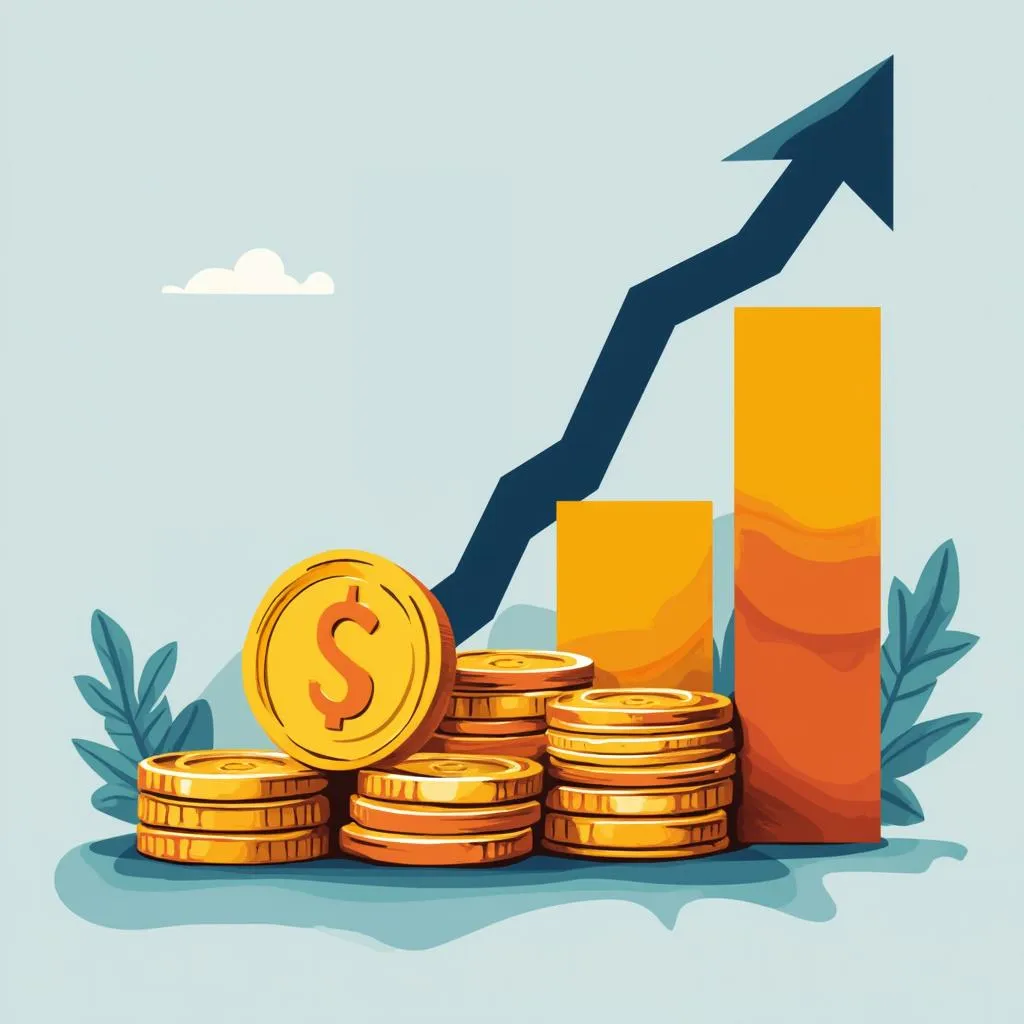 Gráfico abstracto de logros financieros